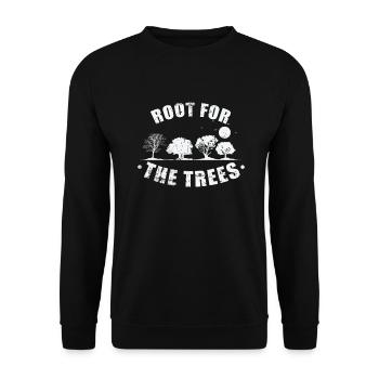 Root for the Trees Nature Forests Leaves - Unisex Sweatshirt - black - Front - Alina (178cm) & Michal (187cm)
