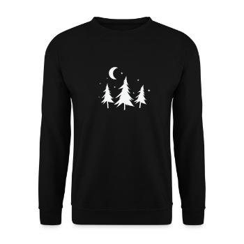 Forest at night Nature Forest Environment - Unisex Sweatshirt - black - Front - Alina (178cm) & Michal (187cm)