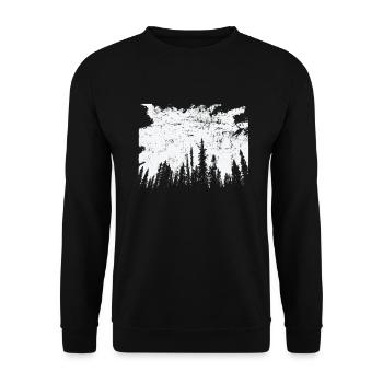 Forest at night nature leaves environment - Unisex Sweatshirt - black - Front - Alina (178cm) & Michal (187cm)