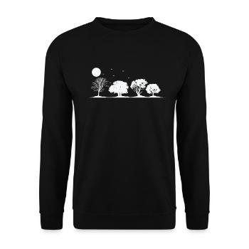 Trees at Full Moon Nature Forests Leaves - Unisex Sweatshirt - black - Front - Alina (178cm) & Michal (187cm)
