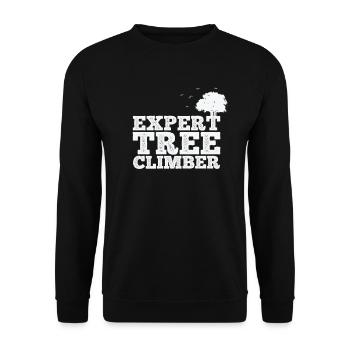 Expert Tree Climber Nature Forests Leaves - Unisex Sweatshirt - black - Front - Alina (178cm) & Michal (187cm)