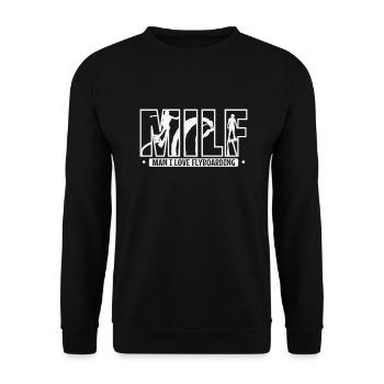 Woman Man I Love Flyboarding Water Sports - Unisex Sweatshirt - black - Front - Alina (178cm) & Michal (187cm)