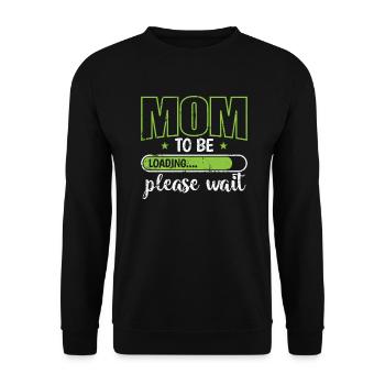 Maman à charger s’il vous plaît attendre la fête des mères - Sweat-shirt Unisexe - noir - Devant - Alina (178cm) & Michal (187cm)