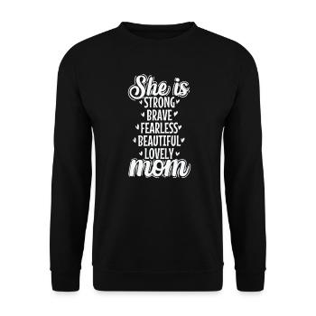 Elle est forte courageuse sans peur belle maman adorable - Sweat-shirt Unisexe - noir - Devant - Alina (178cm) & Michal (187cm)