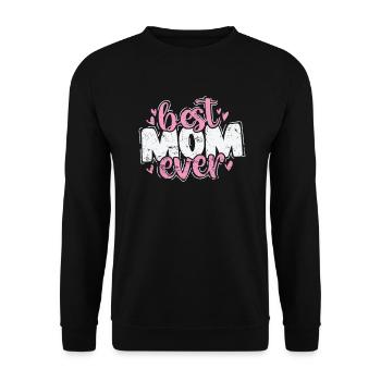 Best Mom ever Mami Muttertag - Unisex Pullover - Schwarz - Vorne - Alina (178cm) & Michal (187cm)