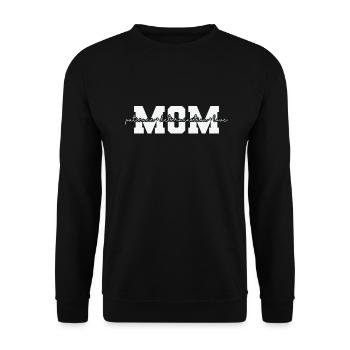 Mom patience Determination Love Muttertag Mami - Unisex Pullover - Schwarz - Vorne - Alina (178cm) & Michal (187cm)