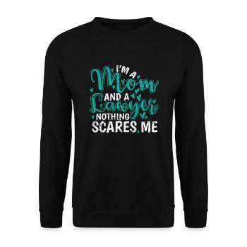 I'm a Mom and a Lawyer nothing scares Me - Unisex Sweatshirt - black - Front - Alina (178cm) & Michal (187cm)