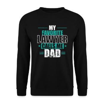 My favorite Lawyer calls me Dad Jurist - Unisex Sweatshirt - black - Front - Alina (178cm) & Michal (187cm)