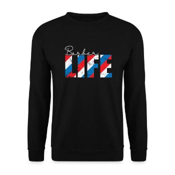 Barber Life Hairdresser Profession Hair - Unisex Sweatshirt - black - Front - Alina (178cm) & Michal (187cm)