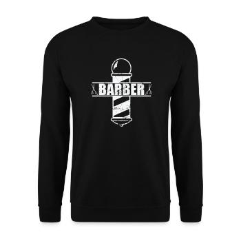 Barber Profession Haircut Hairdresser - Unisex Sweatshirt - black - Front - Alina (178cm) & Michal (187cm)