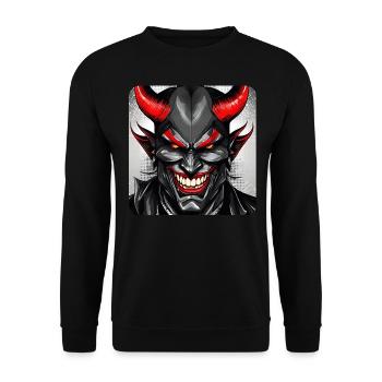 Diable souriant maléfique - Sweat-shirt Unisexe - noir - Devant - Alina (178cm) & Michal (187cm)