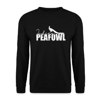 Indian Peafowl Vogel Tierpark Federn - Unisex Pullover - Schwarz - Vorne - Alina (178cm) & Michal (187cm)