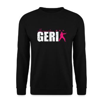Karate Mawashi Geri drehender Fußtritt - Unisex Pullover - Schwarz - Vorne - Alina (178cm) & Michal (187cm)
