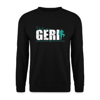 Ushiro Geri Rückwärtsfußtritt Kampfkunst - Unisex Pullover - Schwarz - Vorne - Alina (178cm) & Michal (187cm)