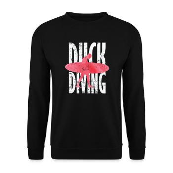 Duck Diving Surfing - Unisex Sweatshirt - black - Front - Alina (178cm) & Michal (187cm)
