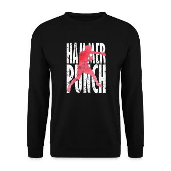 Hammer Punch Boxing MMA - Unisex Sweatshirt - black - Front - Alina (178cm) & Michal (187cm)