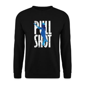 Cricket Pull Shot Sportmoment - Unisex Pullover - Schwarz - Vorne - Alina (178cm) & Michal (187cm)