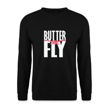 Natation papillon - Sweat-shirt Unisexe - noir - Devant - Alina (178cm) & Michal (187cm)