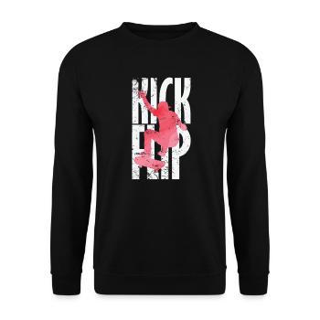 Kickflip Skateboard - Unisex Sweatshirt - black - Front - Alina (178cm) & Michal (187cm)