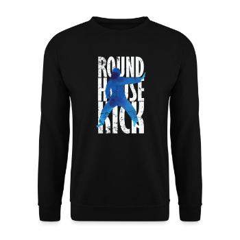 Round House Kick Kickboxing Taekwondo - Unisex Sweatshirt - black - Front - Alina (178cm) & Michal (187cm)