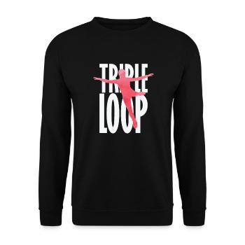 Triple Loop Eiskunstlauf - Unisex Pullover - Schwarz - Vorne - Alina (178cm) & Michal (187cm)