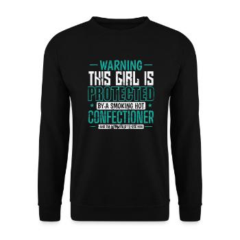 This Girl is Protected by a hot Confectioner - Unisex Sweatshirt - black - Front - Alina (178cm) & Michal (187cm)