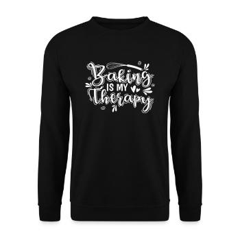 Baking is my Therapy Confectioner's Cake - Unisex Sweatshirt - black - Front - Alina (178cm) & Michal (187cm)