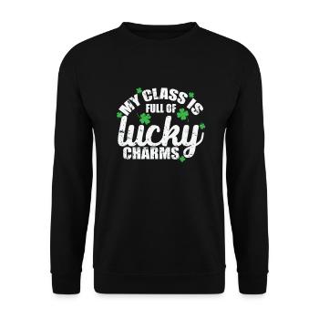 My Class is Full of Lucky Charms St. Patrick's Day - Unisex Sweatshirt - black - Front - Alina (178cm) & Michal (187cm)