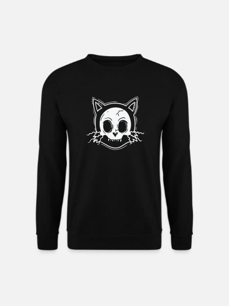 Cat Head Gothic Creepy Style - Unisex Sweatshirt - black