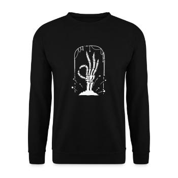 Pierre tombale et style gothique à la main - Sweat-shirt Unisexe - noir - Devant - Alina (178cm) & Michal (187cm)