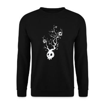 Bone Skull Tree Horror Gothic Style - Unisex Sweatshirt - black - Front - Alina (178cm) & Michal (187cm)
