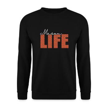 Mason Life Beruf Handwerker - Unisex Pullover - Schwarz - Vorne - Alina (178cm) & Michal (187cm)