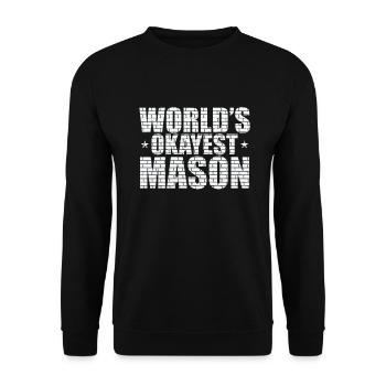 World's Okayest Mason Handwerker Beruf - Unisex Pullover - Schwarz - Vorne - Alina (178cm) & Michal (187cm)