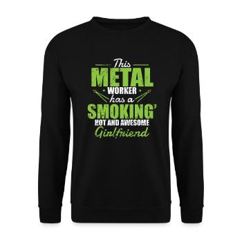 This Metal Worker has a Smoking hot Girlfriend - Unisex Sweatshirt - black - Front - Alina (178cm) & Michal (187cm)