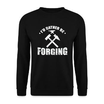 I'd rather be Forging metalworker profession - Unisex Sweatshirt - black - Front - Alina (178cm) & Michal (187cm)