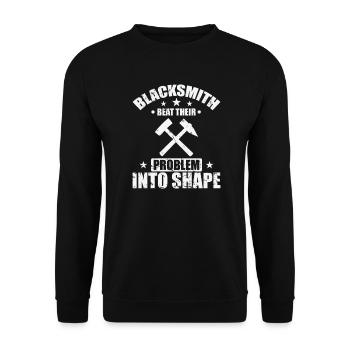 Blacksmith beat their Problem into Shape Metall - Unisex Sweatshirt - black - Front - Alina (178cm) & Michal (187cm)