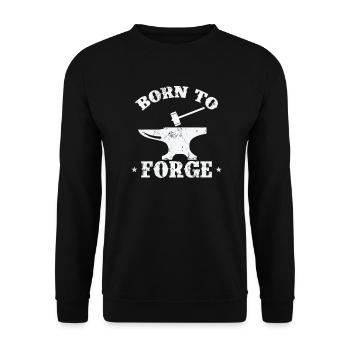 Born to Forge metalworker profession - Unisex Sweatshirt - black - Front - Alina (178cm) & Michal (187cm)