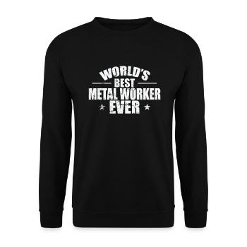 Worlds's best Metal Worker Ever Profession - Unisex Sweatshirt - black - Front - Alina (178cm) & Michal (187cm)