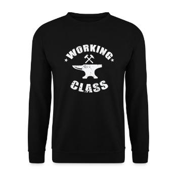 Working Class Metal Worker Profession - Unisex Sweatshirt - black - Front - Alina (178cm) & Michal (187cm)