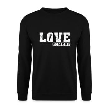 Love Comedy Humor Joke - Unisex Sweatshirt - black - Front - Alina (178cm) & Michal (187cm)