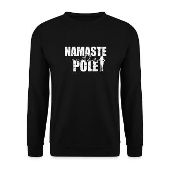 Namaste on the Pole Poledance Stange - Unisex Sweatshirt - black - Front - Alina (178cm) & Michal (187cm)