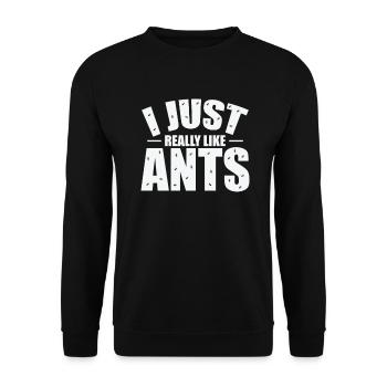 I Just really like Ants krabbelnde Insekten - Unisex Pullover - Schwarz - Vorne - Alina (178cm) & Michal (187cm)