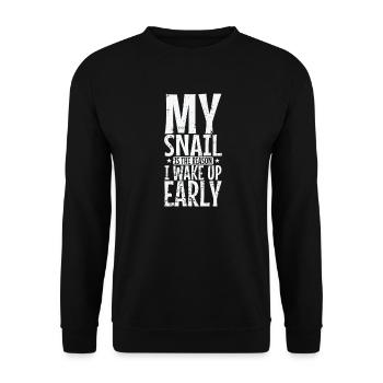 My Snail is the Reason I wake up Early - Unisex Sweatshirt - black - Front - Alina (178cm) & Michal (187cm)