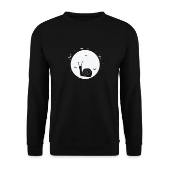 Snail in Moonlight Snail Shell Animal - Unisex Sweatshirt - black - Front - Alina (178cm) & Michal (187cm)