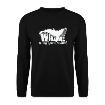 Whale is my spirit Animal - Unisex Sweatshirt - black - Front - Alina (178cm) & Michal (187cm)