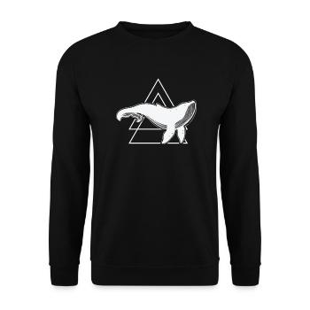 Blauwal Meeresbewohner - Unisex Pullover - Schwarz - Vorne - Alina (178cm) & Michal (187cm)