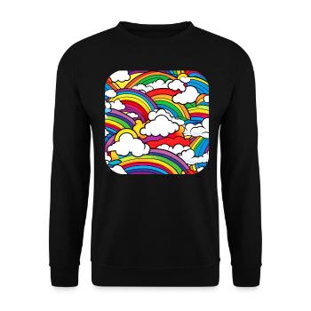 Rainbows and clouds - Unisex Sweatshirt - black - Front - Alina (178cm) & Michal (187cm)