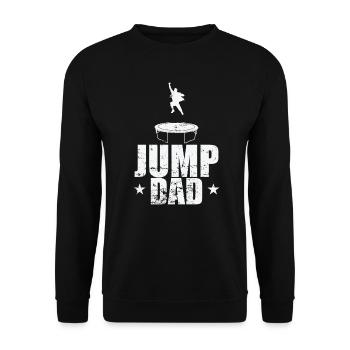 Jump Dad Trampoline Bouncing Sports Leisure - Unisex Sweatshirt - black - Front - Alina (178cm) & Michal (187cm)
