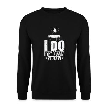 I do my own stunts trampoline hobby - Unisex Sweatshirt - black - Front - Alina (178cm) & Michal (187cm)
