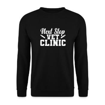 Next Stop Vet Clinic Veterinarian Profession - Unisex Sweatshirt - black - Front - Alina (178cm) & Michal (187cm)